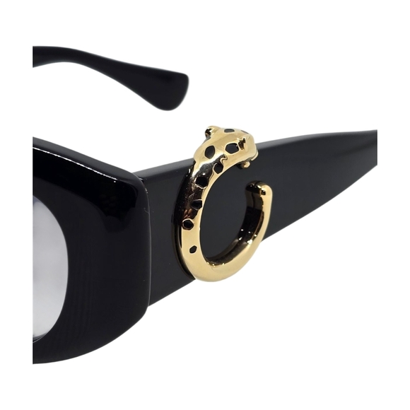 Chic Black Sunglasses with Gold Accents - Picture 3 of 9